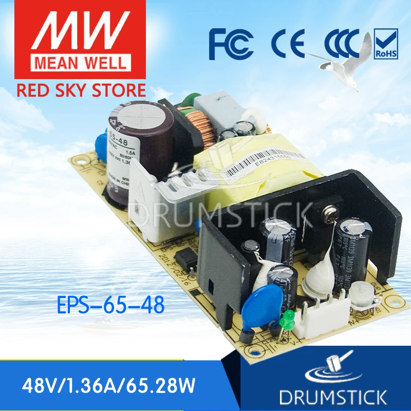 

MEAN WELL EPS-65-48 48V 1.36A meanwell EPS-65 48V 65.3W Single Output Switching Power Supply