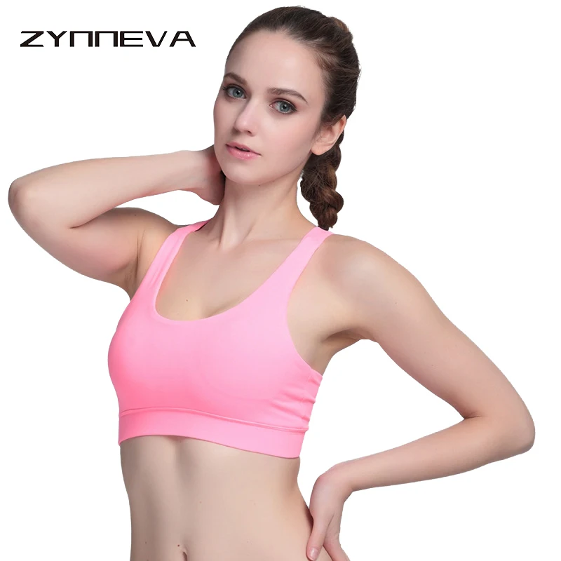 

ZYNNEVA Sexy Yoga Bra Women Shockproof Running Top Vest Quick Dry Sports Underwear Padded Push Up Yoga Fitness Sport Bra PT101