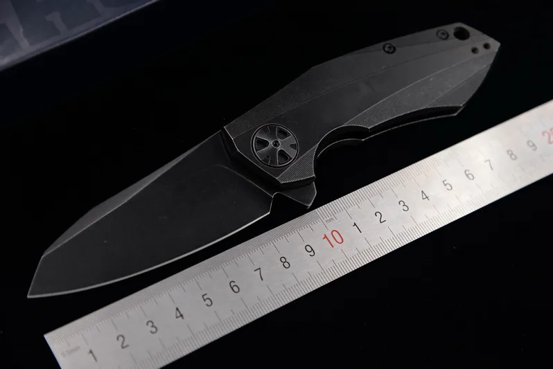 JUFULE ZT0456 0456BW складной титановый шарикоподшипник Флиппер охотничий лагерь карманный инструмент для выживания EDC D2 лезвие кухонный нож - Цвет: Black with ztlogo