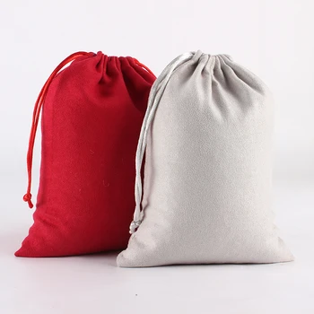 

5pcs/lot 15*20cm Double Side Suede Bag Custom Logo Print Pouch Drawstring Bags For Jewelry Bracelet Necklace Wholesale price