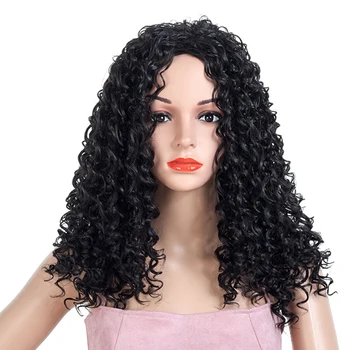 

Afro Synthetic ombre kinky curly wig 59cm long black burg curl wigs for women