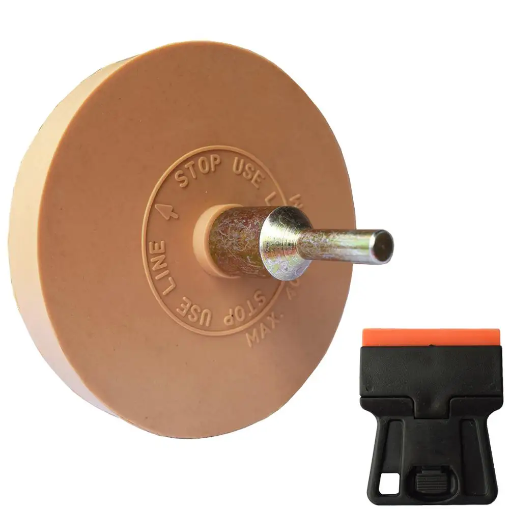 

Car Stickers Decals Remover Rubber Eraser Wheel With Drill Adapt Razor Scraper Glue Squeegee Window Tinting Car Styling E24+E19