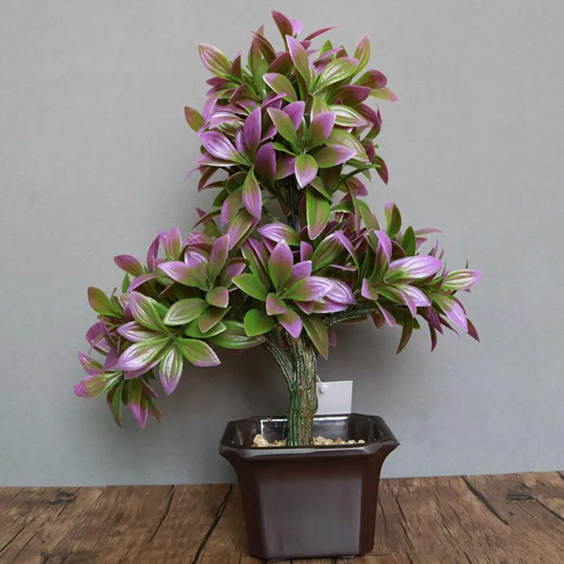Flone Artificial Plant Potted Simulation Plastic Fake Flower Bonsai For Interior Decoration Office Home Bedroom Decoration (5)