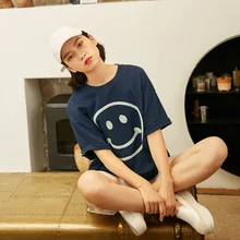 Samstree, летние женские футболки, дизайнерская Хлопковая женская футболка с мультяшной вышивкой, забавная женская футболка с круглым вырезом и открытыми плечами размера плюс