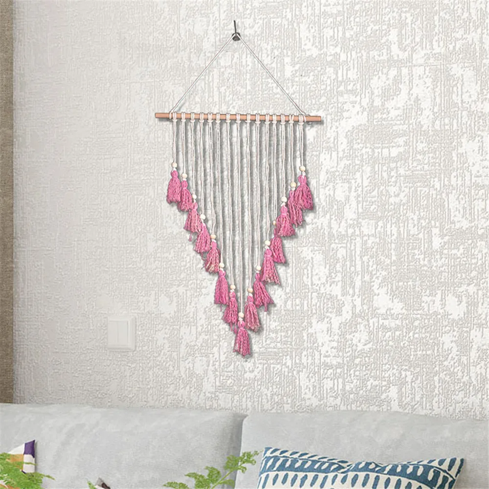 

Hand-woven tapestry Bohemian Macrame Hand Woven Wall Hanging Tapestry Home Art Decoration 66x20cm bohemian wall hanging tapestry