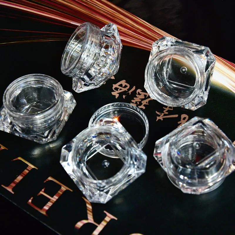 Cosmetic Container 10pcs 5g Clear Diamond Empty Acrylic Container Makeup Bottle For Cosmetic Cream Jewelry Empty Jar Pot Eyeshadow