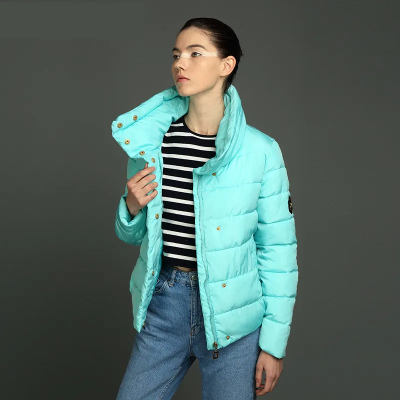 2018 женская зимняя куртка короткая с хлопковой подкладкой Женское пальто осень