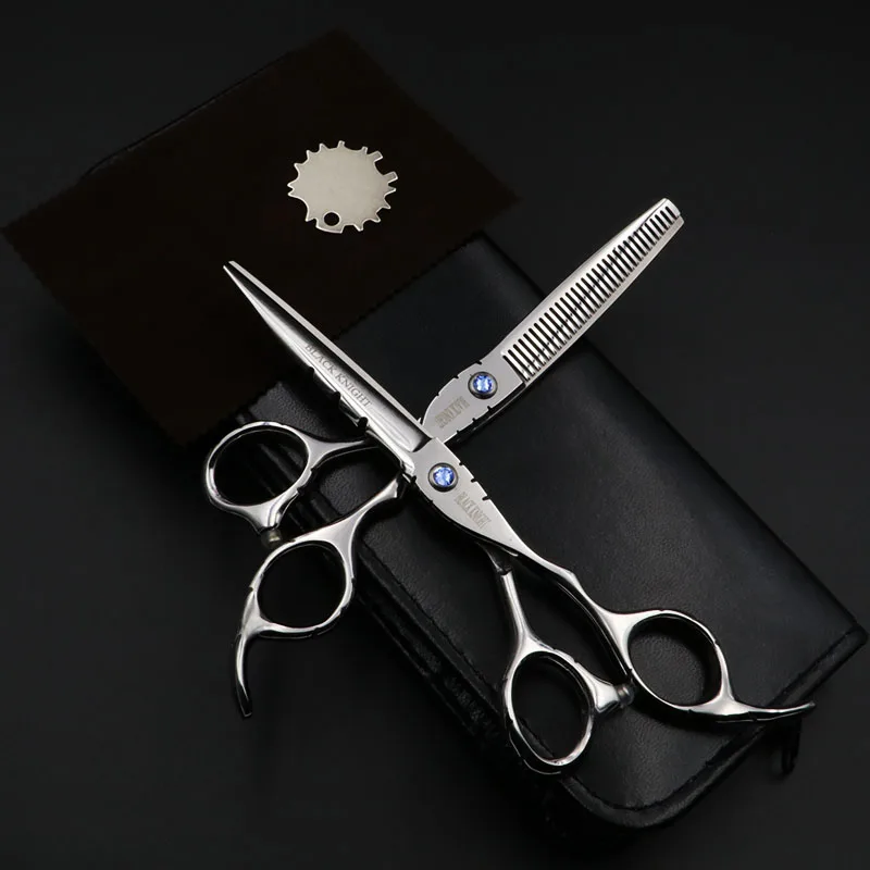 Черный рыцарь 6 дюймов ножницы для волос Парикмахерские профессиональные ножницы для стрижки и истончение для парикмахерского салона