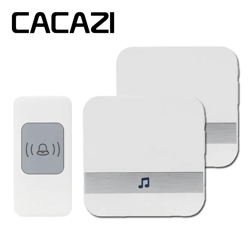 CACAZI A9 Smart home DoorBell 300m remote Wireless Door bell AC 75-250V 1 waterproof transmitter+2 receivers 52 rings door chime