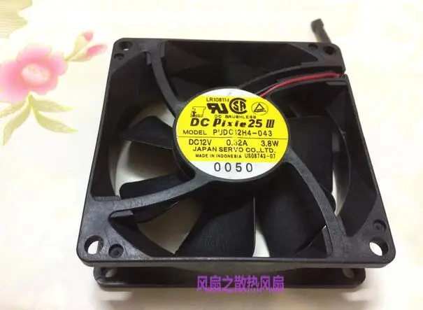 12V 0.32A 3 8 W PUDC12H4-043 8025 80*80*25 мм см 2 провода двойной шар теплоотвод вентилятор |