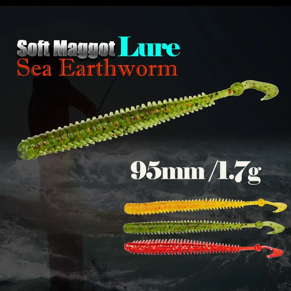 Image 10pcs lot Afishlure Artificial Sea Worms 195mm 1.7g Earthworm Soft Fishing Lures Soft Bait Lifelike earthworm Sea Fishing