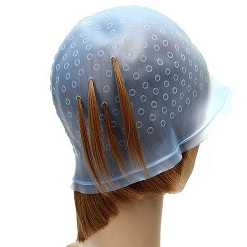 

Silicon Highlights Hat Reusable Hair Colouring Highlighting Dye Cap Frosting Tipping Dyeing Color Tools hair Color Styling Tools