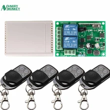 433 Mhz evrensel kablosuz uzaktan kumanda anahtarı AC 85V 250V 2 kanal alıcı anahtarı ve RF 433 Mhz 4 tuşlu uzaktan kumanda