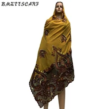 Высококачественные африканские женские шарфы Мягкий Шифоновый Шарф с сеткой, тяжелые шифоновые шарфы для Молиться шарфы BM772