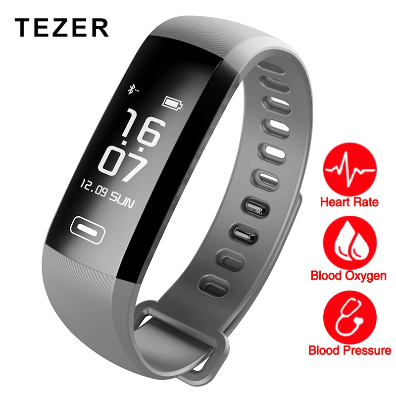 

TEZER Tracker R5MAX Waterproof IP67 Blood Pressure Smart Bracelet Bluetooth Call Reminder Sport Wristband for iOS Android