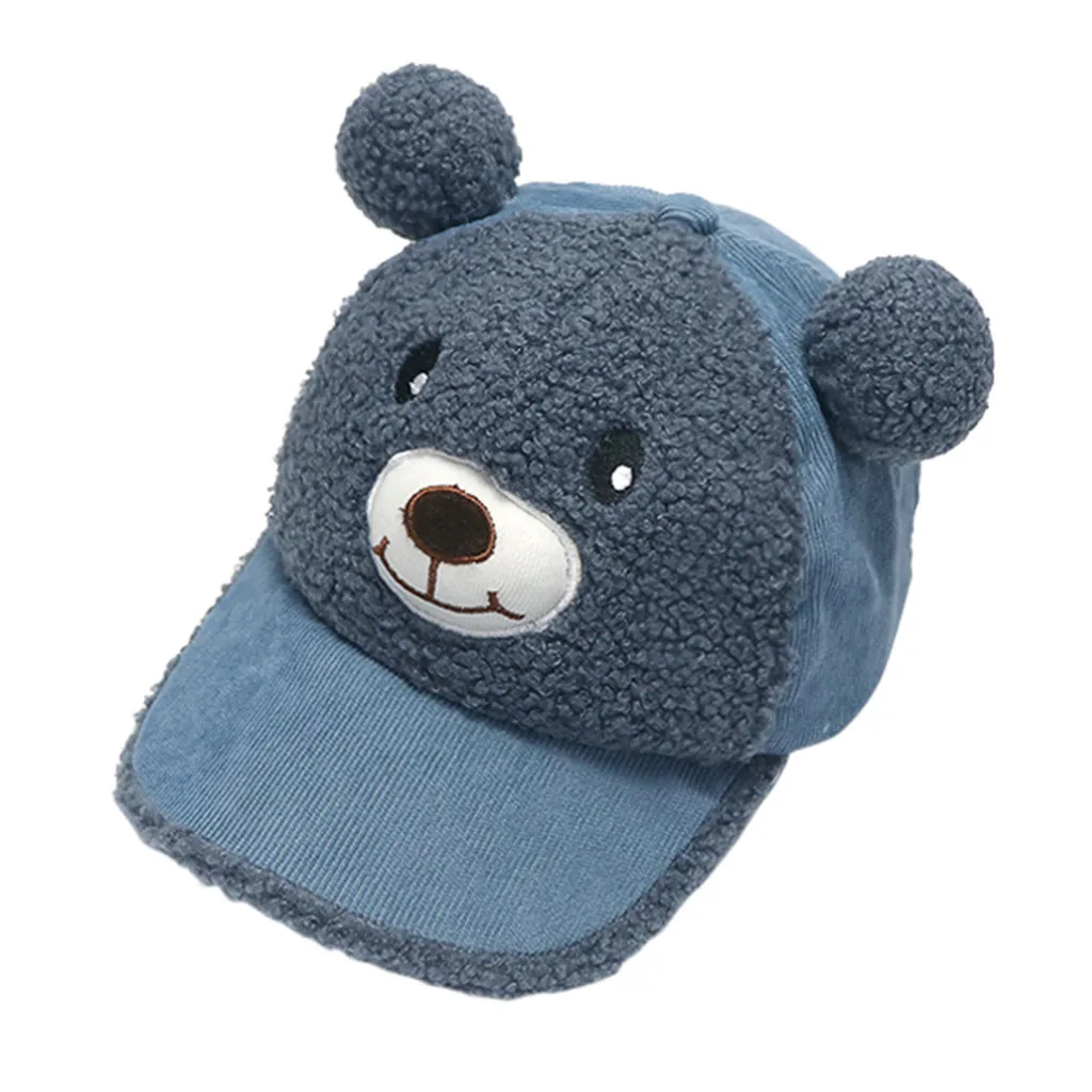 Детская пушистая бейсбольная кепка для новорожденных мальчиков и девочек, мягкая хлопковая Солнцезащитная шляпа с рисунком медведя из мультфильма, реквизит для фотосессии, кепка modis кепка