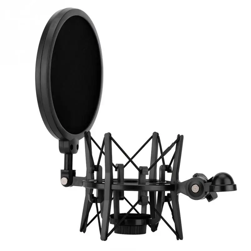 

SH-100 Mic Microphone Shock Mount with Filter Shield Shock Holder Plastic Stand Black New