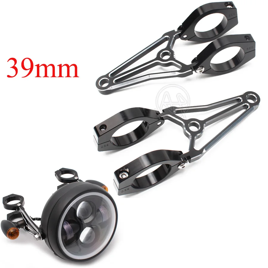 

1 пара мотоциклетных 39 мм алюминиевых креплений для фар мотоциклов, кронштейн для вилок, держатель для фар, аксессуары для Кафе Racer Motor