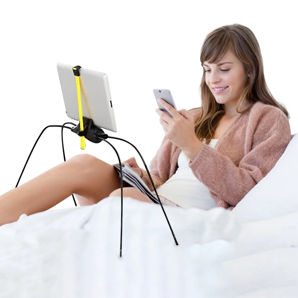 

Adjustable Tablet Stand For The Bed, Sofa, Or Any Uneven Surface, Portable & Flexible Pad Pc Phone Holder With Spider Legs