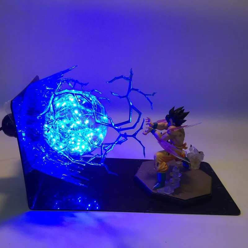 Аниме Dragon Ball Z Goku Vegeta Spirit Bomb фигурки светодиодный светильник шар игрушка Супер Saiya Kamehameha взрыв сцены подарок