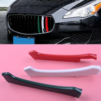 

DWCX 3pcs ABS Car Front Grill Grille Insert Trim Cover ABS Fit For Maserati Ghibli 2014 2015 2016 2017
