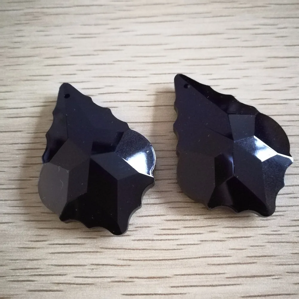 replacement glass crystals for chandeliers 50mm 50 pieces Glass black