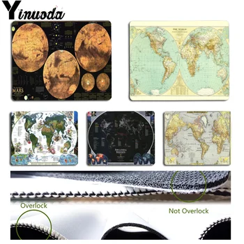 

Yinuoda World of map Customized laptop Gaming mouse pad Size for 18x22x0.2cm Gaming Mousepads