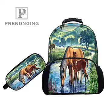 

Custom 17inch horses-fell- Backpacks Pen Bags 3D Printing School Women Men Travel Bags Boys Girls Book Computers Bag#1031-10-40