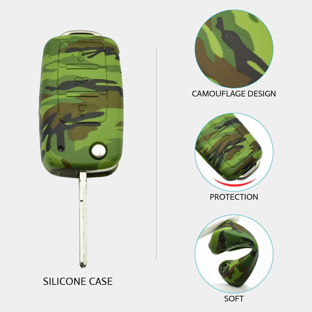 3 Silicone Car Key Case Cover for VW Volkswagen Golf 4 5 6 Bora Jetta POLO Passat B5 B6 Skoda Superb Octavia Fabia SEAT Ibiza Leon