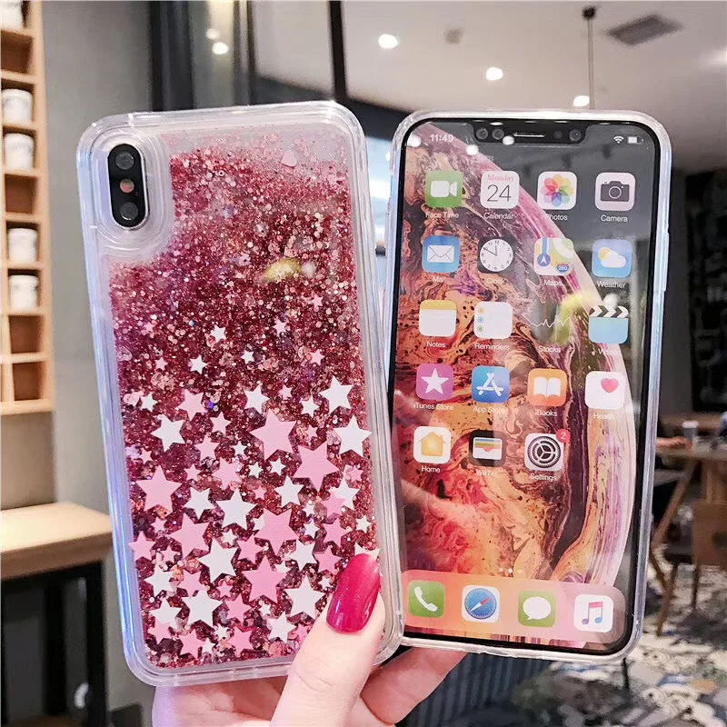 Liquid Quicksand Glitter Bumper Case For iPhone 6s Silicone Transparent Phone Cases 7 Capa 8 Popular Soft Cover |
