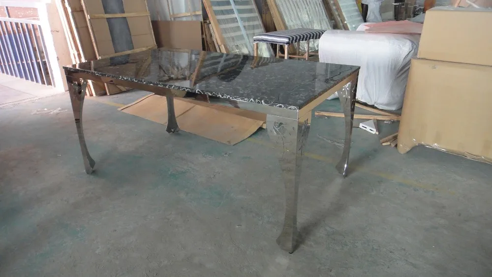 stainless steel Dinning table with dining room set with 6 chairs, marble top table moderns style stainless steel Dinning table with dining room set with 6 chairs, marble top table moderns style
