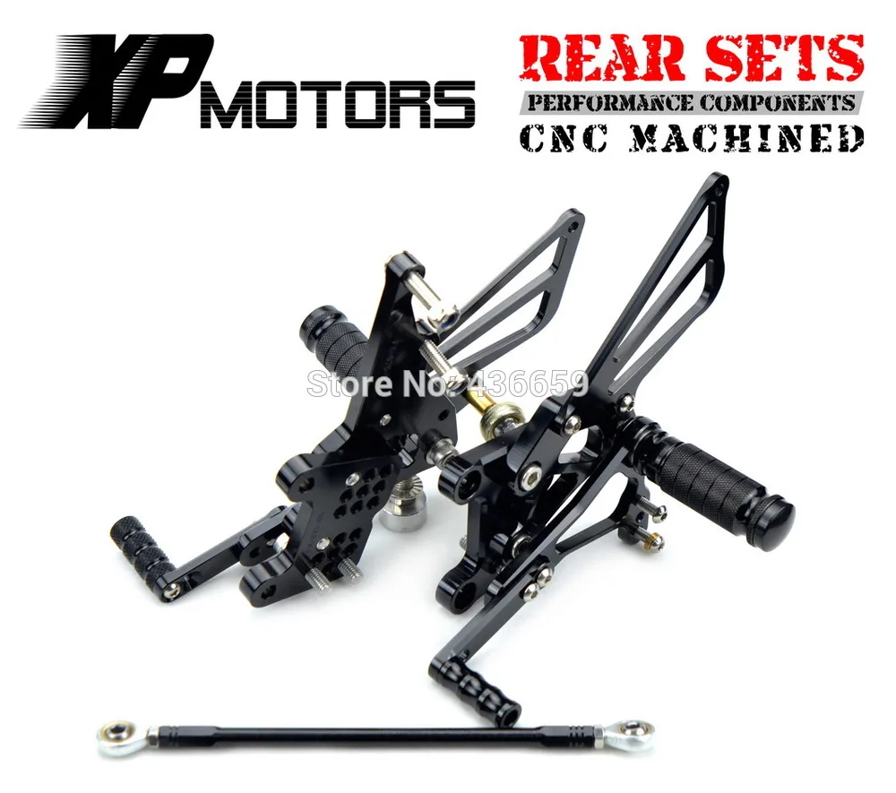 

Black CNC Billet Race Adjustable Foot pegs Foot Control Kits Rear Sets For Triumph T509/T595/955i/Speed Triple 2005-2010