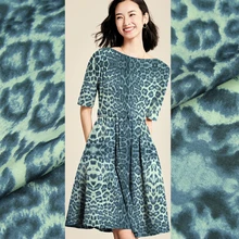 Темно-синий Леопардовый принт шелк и хлопок в смеси ткань не прозрачная, SCT573