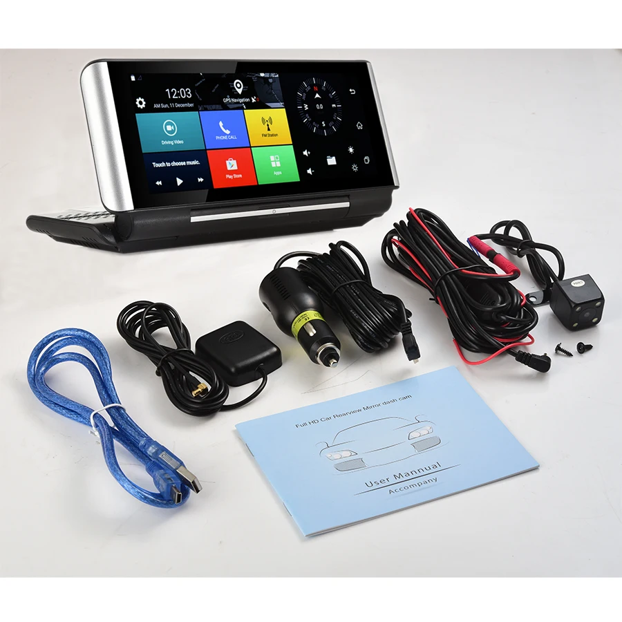 Udricare 7 дюймов 3G приборной панели GPS Android 5.0 WIFI Bluetooth телефон DVR Двойной объектив FHD 1080