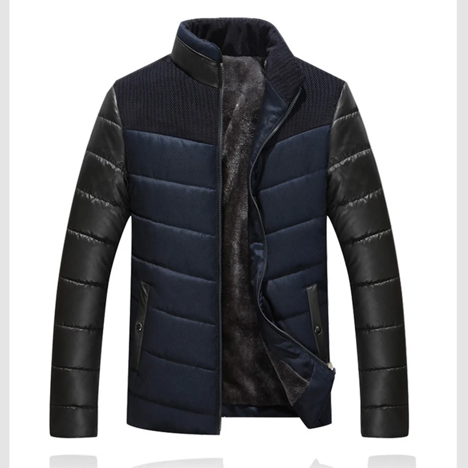 D'hiver Coton Veste blue blue Varsanol 2018 Nouveau Manches Casual 1688 Solide Longues Chaud Épais Parka Outwear Couture 15811 1688 Manteau black Black Hommes Vêtements Parkas 15811 À nOmwy8vN0