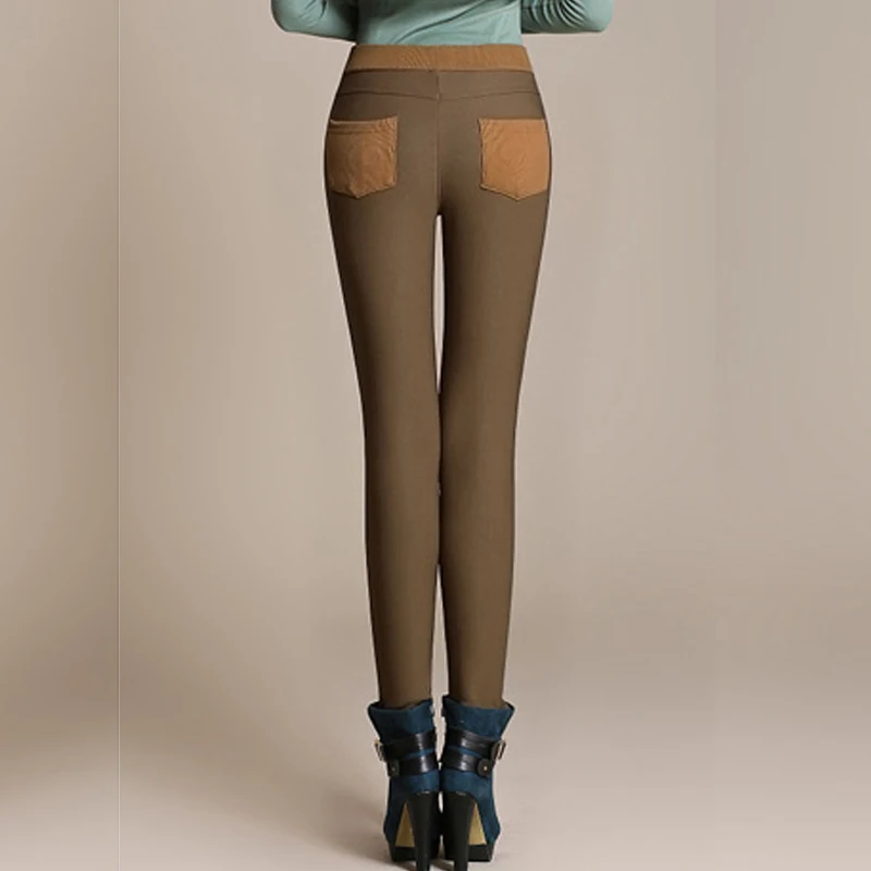 Women Casual Winter Fleece Warm Trousers Plus Size Female Pencil Pants 2016 Velvet Winter Femme Pantalon Black Khaki Caffee Sale