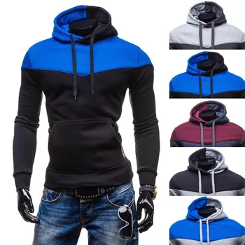 

Zogaa men's fashion hoodie hooded sweatshirts Contrast color slim patchwork mens hoodies casual streetwear long sleeve men hoody