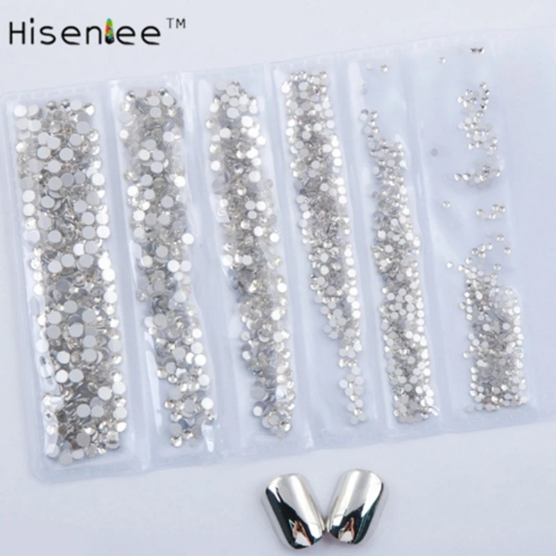 

Glitter Crystal clear 6 Size 1728Pcs Nail Art Rhinestone Shiny Crystal AB Flat back Strass Stones clothing Decoration
