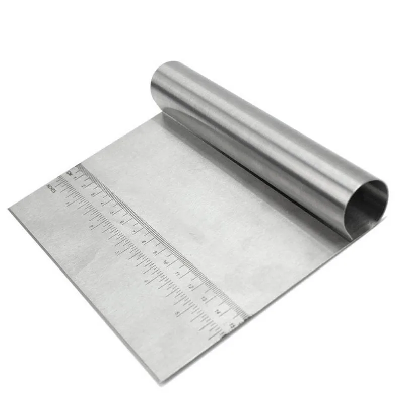  Stainless Steel Pastry Cutter with Measuring Guide Pizza Dough Scraper Baking Pastry Spatulas Bread