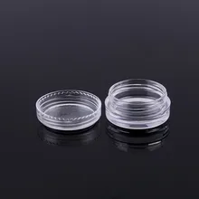Упаковка из 100 шт х 3 грамма/3 мл маленькие 3 см круглые банки с завинчивающейся крышкой пластиковые пустые кремы для хранения коробки бусины Органайзер