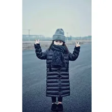 2017 girls long down coat kids warm jacket children hoodies clothes baby girls thick clothing suits