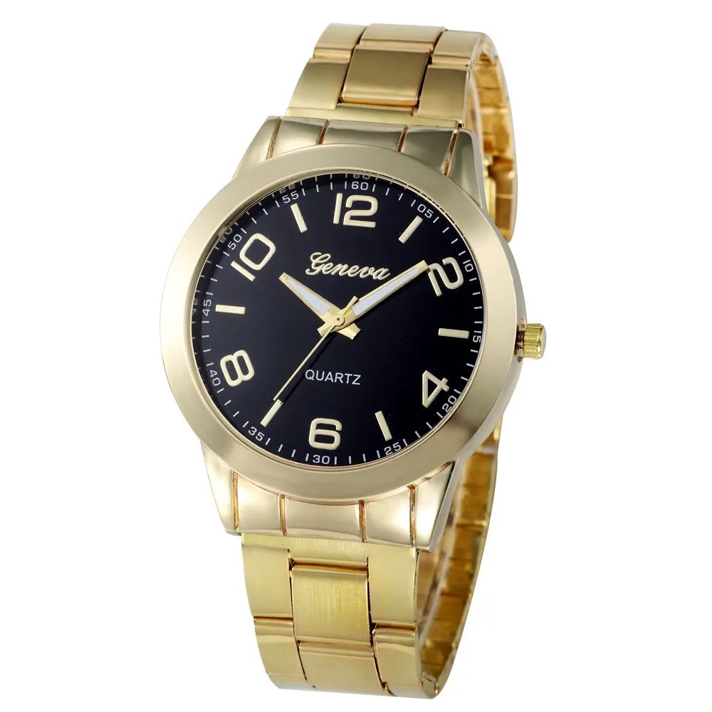 Модные металлические стальные женские часы минималистичный стиль цифровые часы браслет часы круглые Женские кварцевые наручные часы подарок 533 - Цвет: Черный