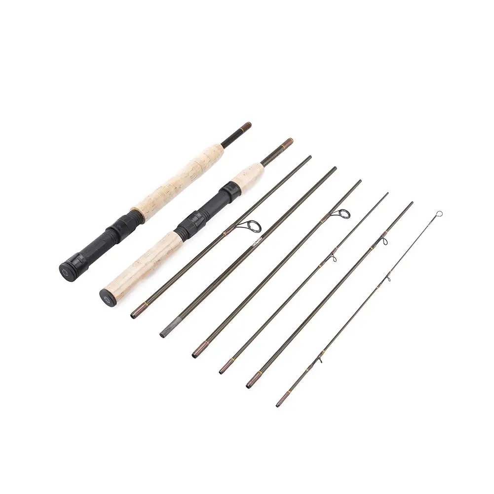 2 in 1 7 section Ultra short Portable Fishing Rod Carbon Fiber