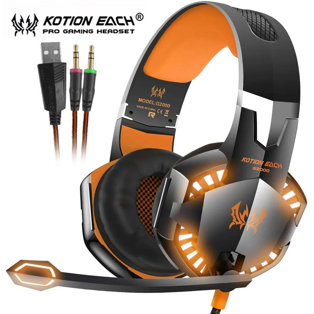 Игровые наушники Kotion G2000/G4000 компьютерные Стерео гарнитура для игр с глубокими