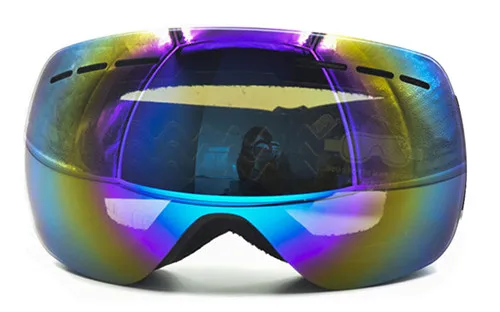 Сферические Лыжные Сноуборд очки двухслойные линзы лыжные очки маска для мужчин и женщин Анти-Туман UV400 очки Skibril - Цвет: Blue Frame