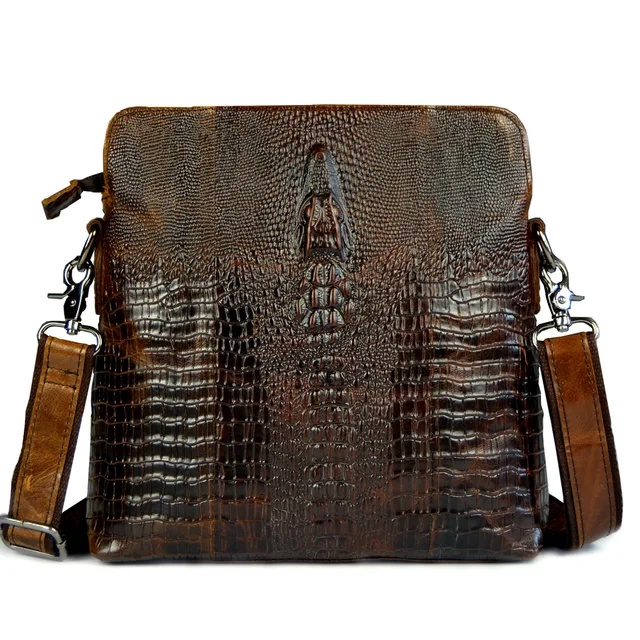 2015 HOT Crocodile pattern genuine leather small messenger bags for men crossbody shoulder bag ...