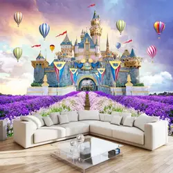 На заказ 3d эффект домашний декор обои домашняя квартира Ресторан закрытый фон роскошный замок Лаванда Фиолетовый 3d обои