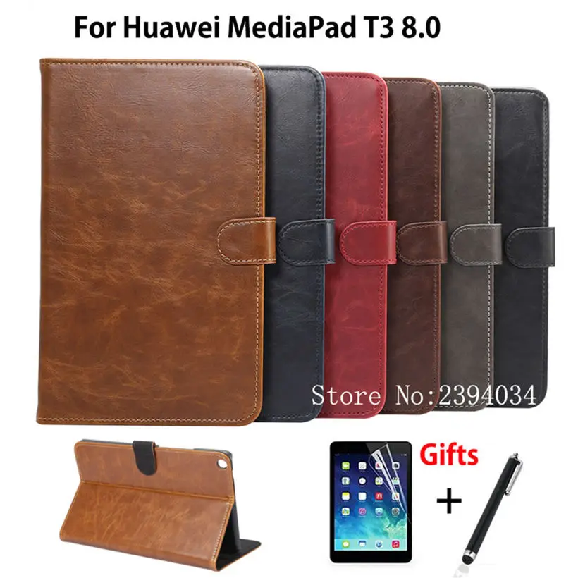 Роскошный чехол для huawei MediaPad T3 8,0 KOB-L09 KOB-W09, умный чехол, чехол для планшета из искусственной кожи для Honor Play Pad 2 8,"+ пленка+ ручка