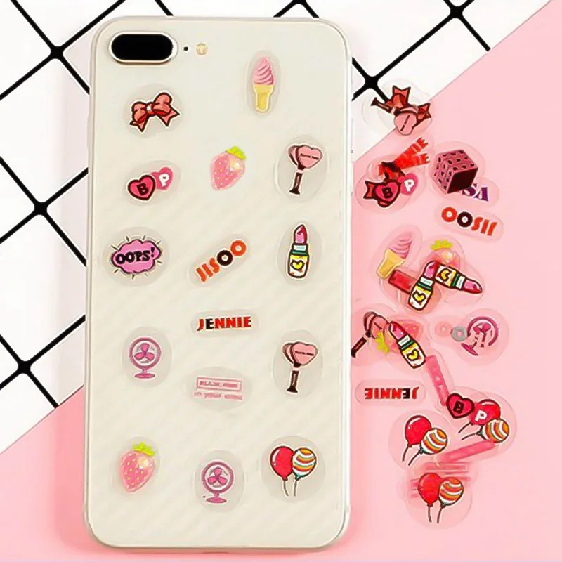 

1Pc KPOP TWICE EXO WANNAONE BLACKPINK Cartoon Kawaii Transparent Stickers DIY Album Scrapbooking Gift