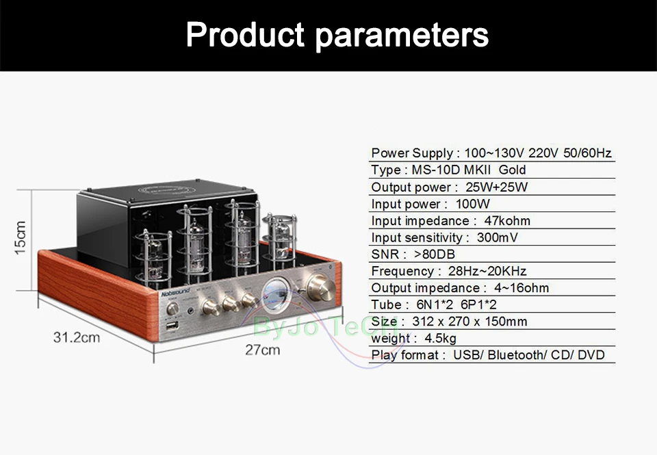 Nobsound MS-10D MKII MS-10D MKIII ламповый усилитель вакуумный усилитель Bluetooth усилитель USB 110 В или 220 В MS 10D усилитель